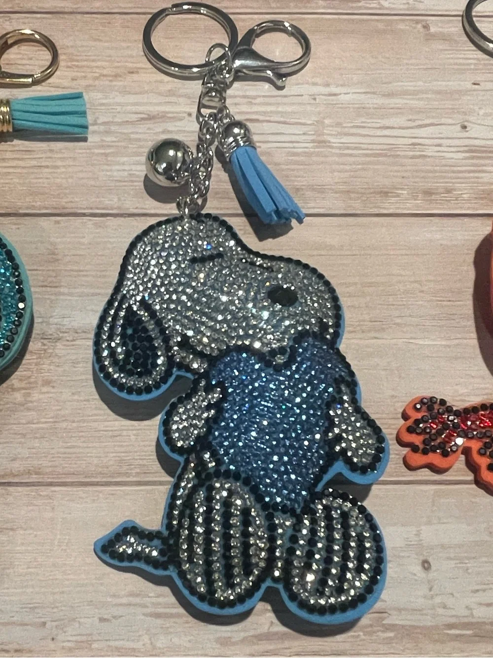 NEW SNOOPY Rhinestone Keychain Bag Charm